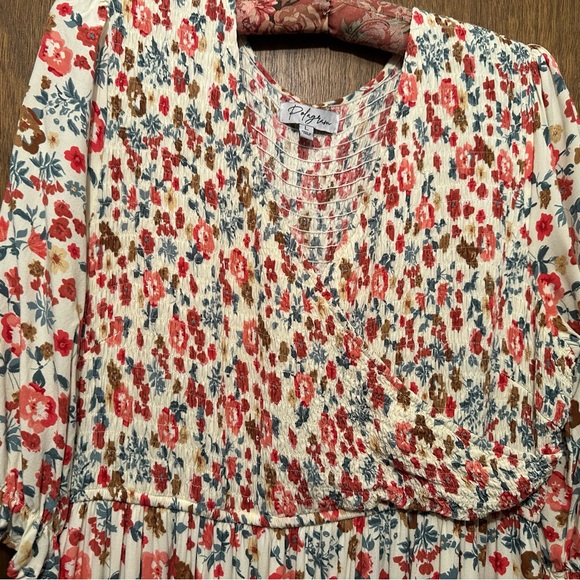 Polagram Red and Blue Floral Midi Dress - Picture 2 of 5